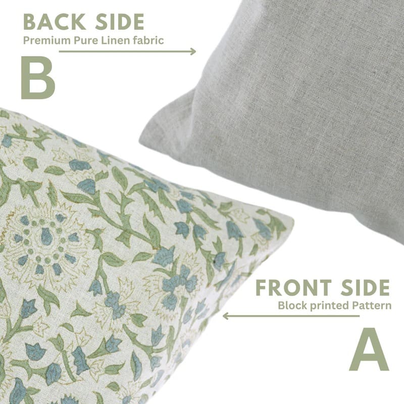 Hand print pillow cover 24x24 in vibrant earthy colors