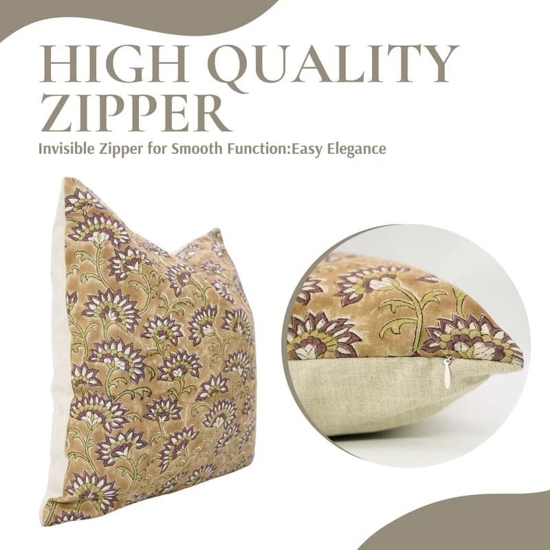 Indian Brown Boho Linen Cushion Cover - Rajnigandha