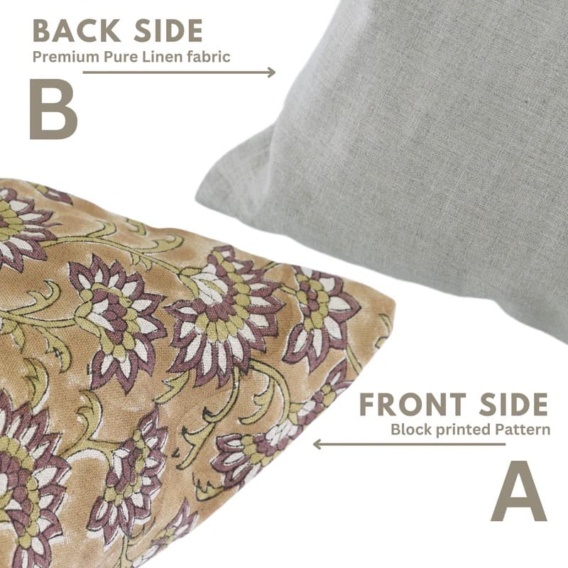 Indian Brown Boho Linen Cushion Cover - Rajnigandha