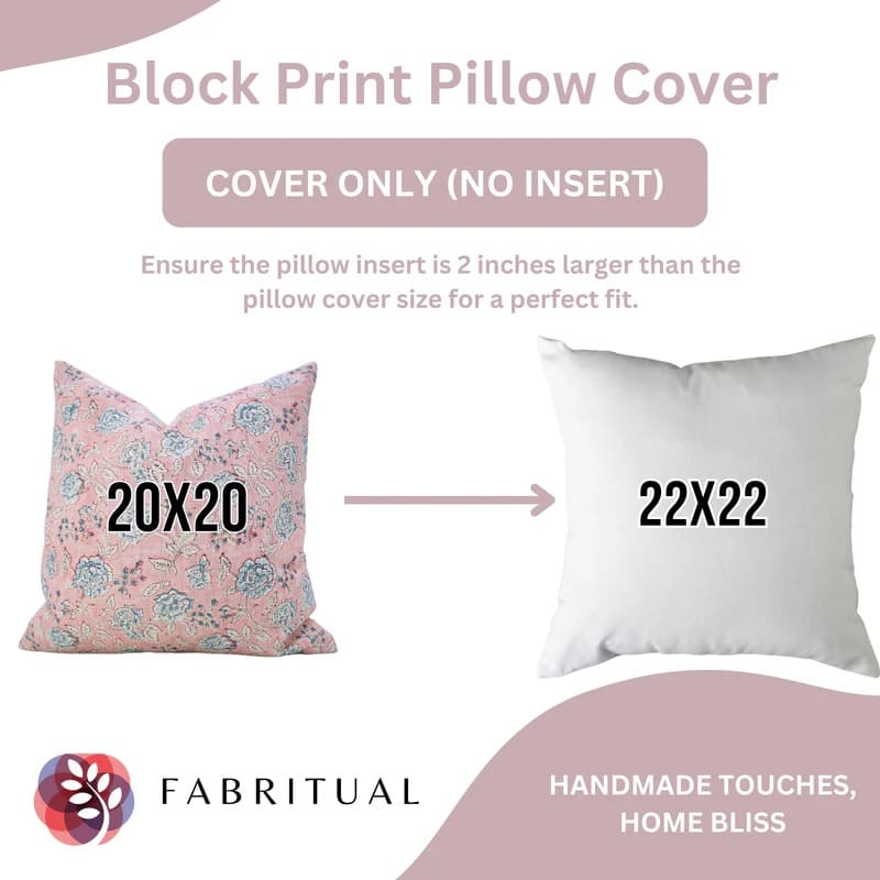 Hand printed red and blue pillow covers for living room
