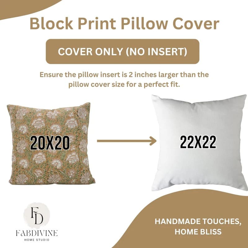 Pillow cover texture hand printed fabric design
