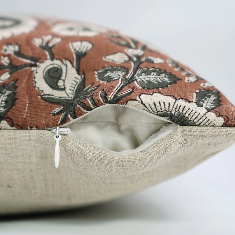 Hand print pillow cover with zipper farmhouse style