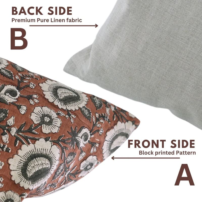 Block print pillow cover traditional pattern 