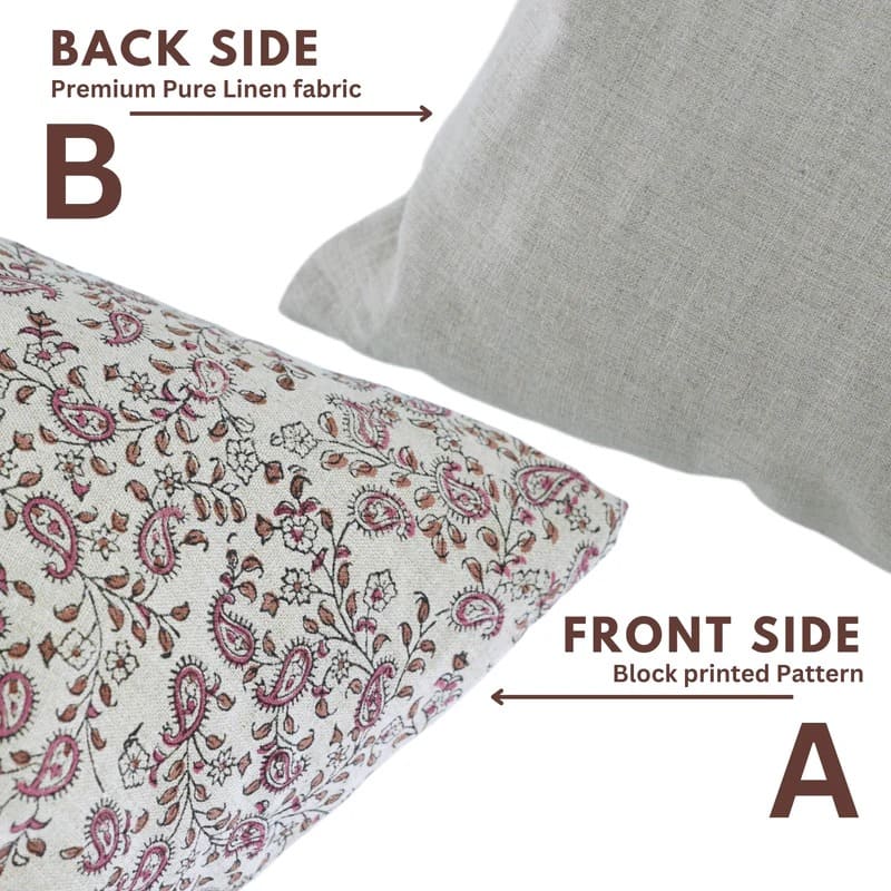 20x20 pillow cover in soft hand print linen cotton