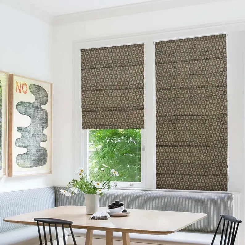 Custom size roman shades crafted for perfect fit windows