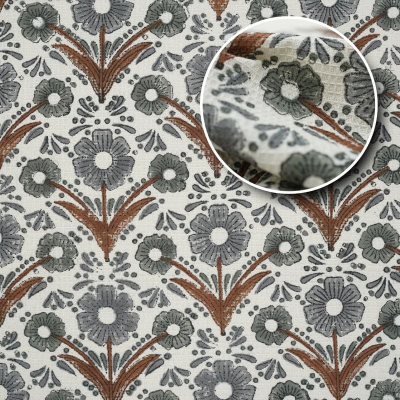 Decorative green hand towel with geometric pattern