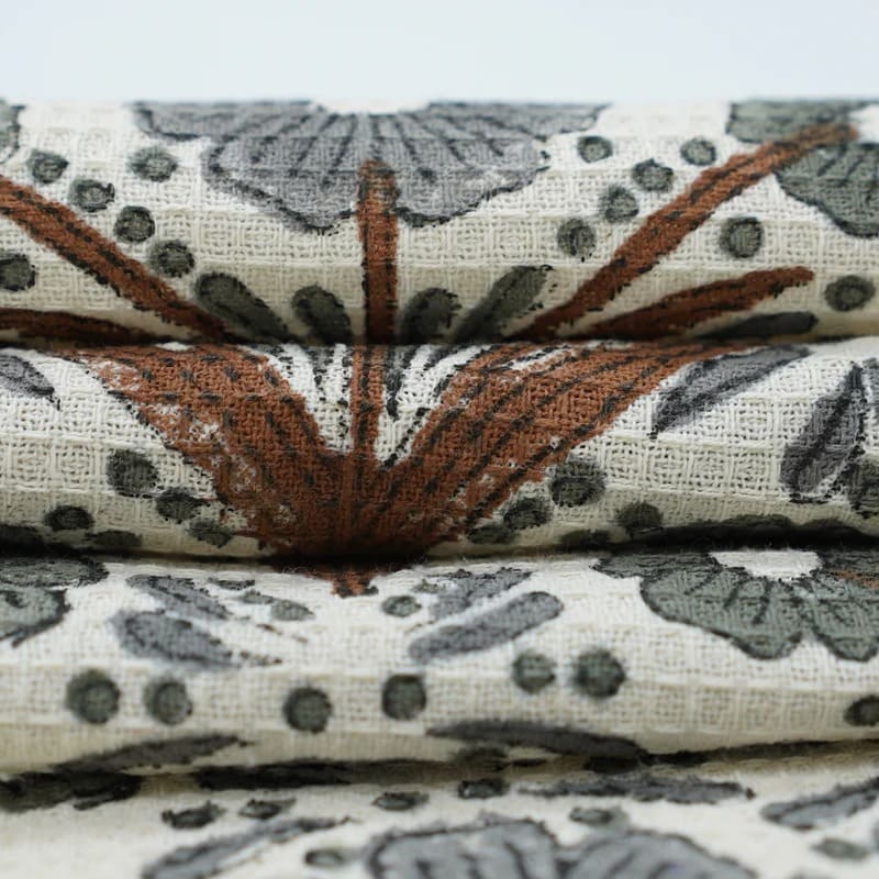 Waffle weave cotton towel with textured surface