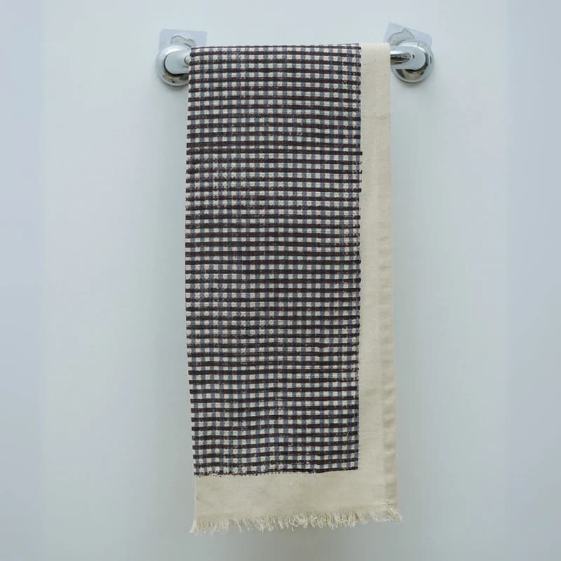 Soft green patterned hand towel for kitchen