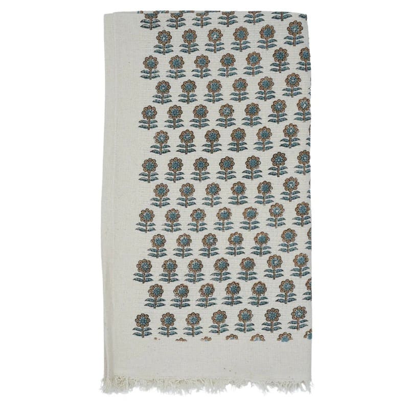 Hand towel with green textured pattern