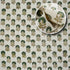 Green patterned towel neatly stacked