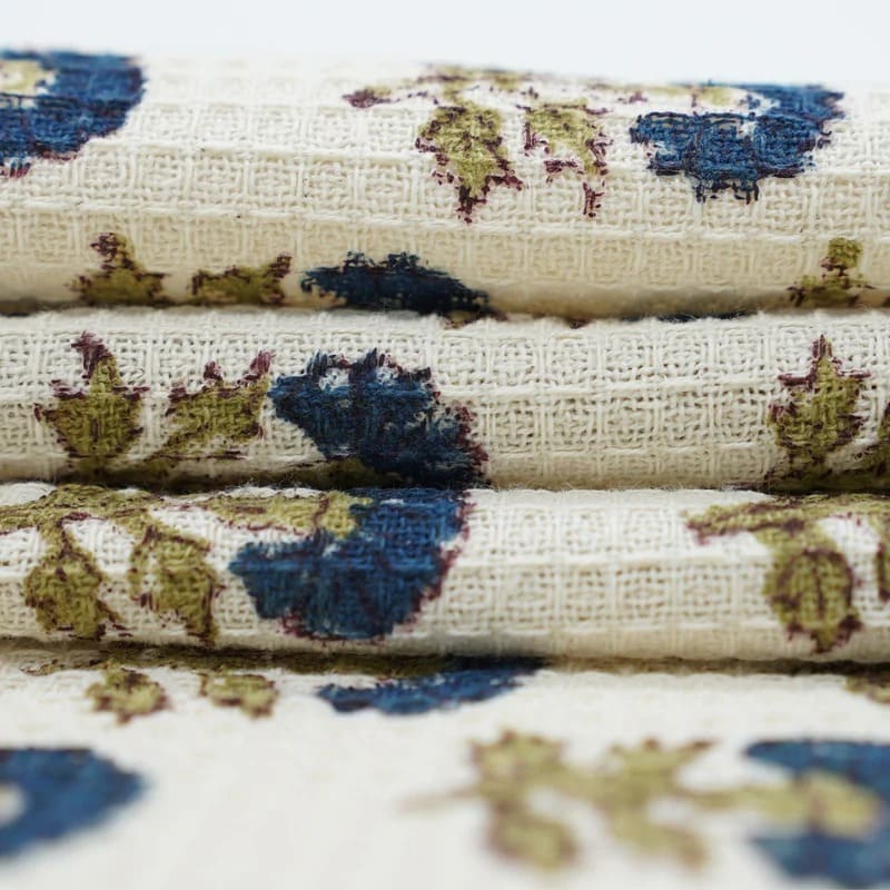 Green patterned hand towel with soft cotton texture