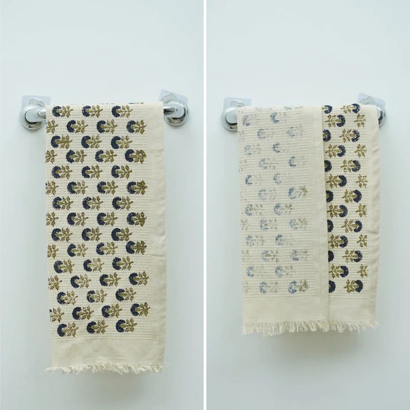 Stylish decorative towel green waffle cotton