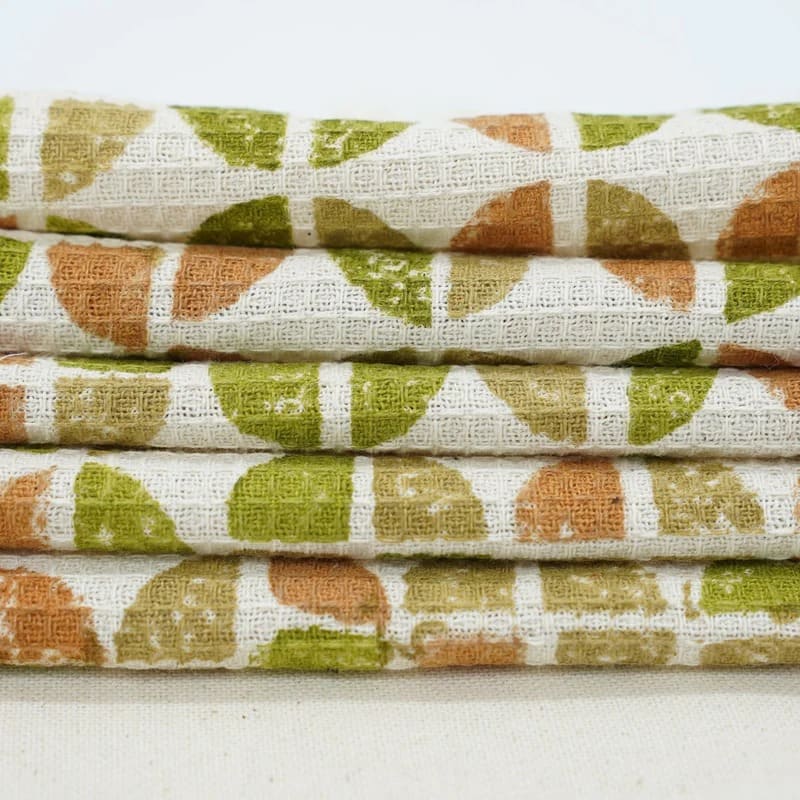 Cotton decorative hand towel green weave