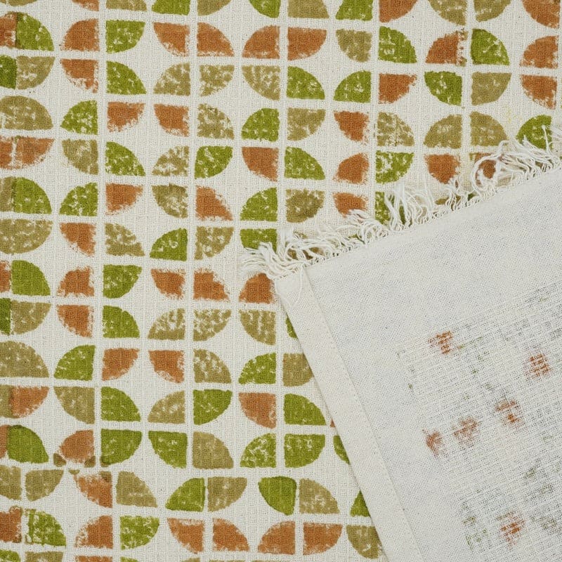 Green bathroom towel with soft pattern