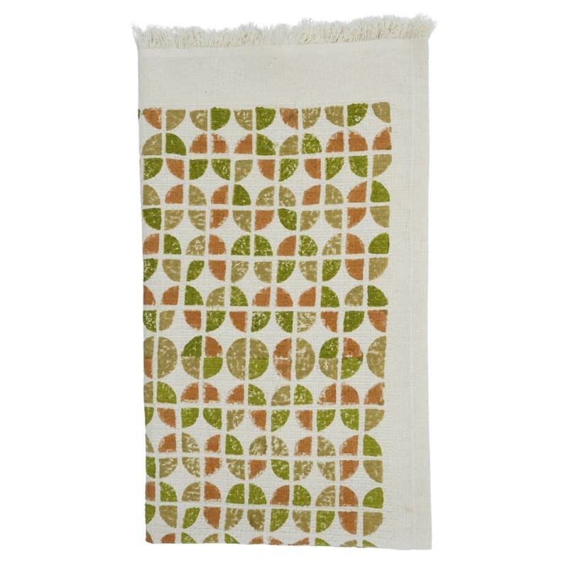 Elegant decorative green towel folded