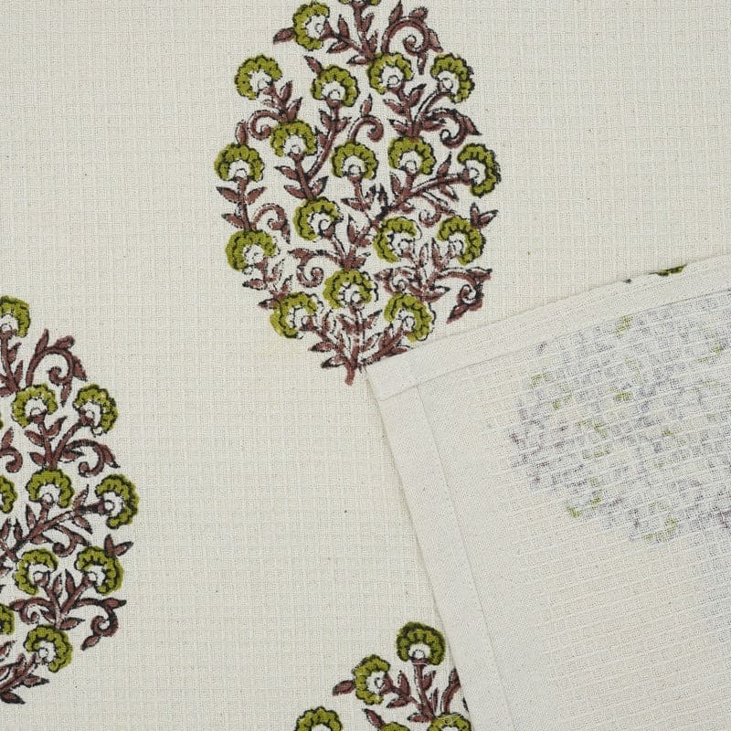 Waffle cotton towel green decorative style