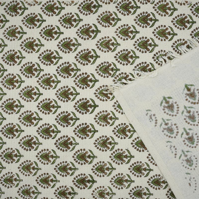 Soft cotton towel green patterned hanging