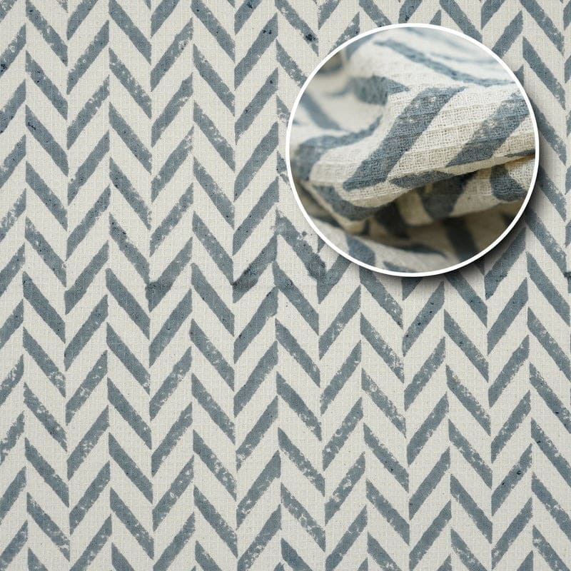 Cotton waffle towel with subtle green print
