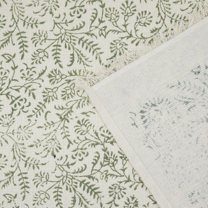 Hand towel stacked green cotton waffle weave