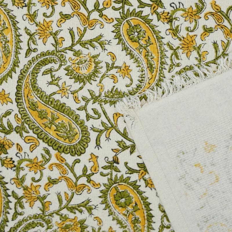 Cotton decorative towel in soft green tones