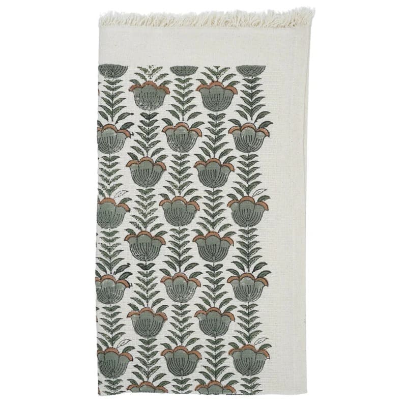 Green patterned towel for spa or bathroom