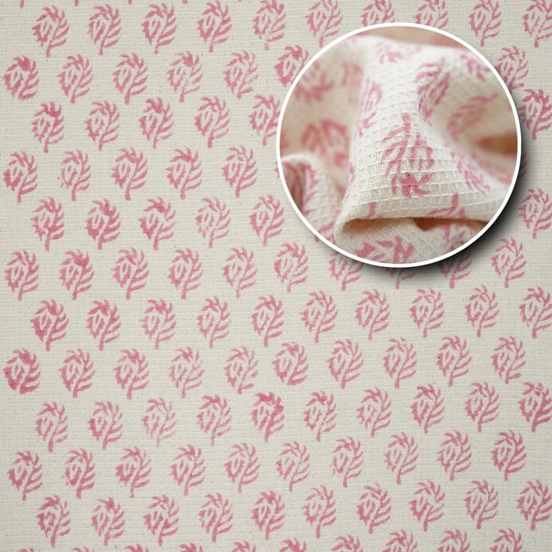 Decorative hand towel with green botanical pattern