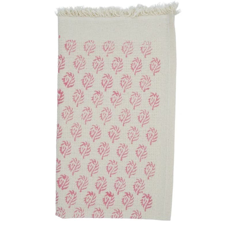 Decorative green hand towel with elegant pattern design