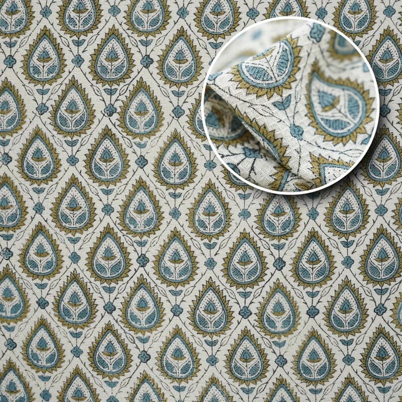 Soft waffle weave green towel with textured finish