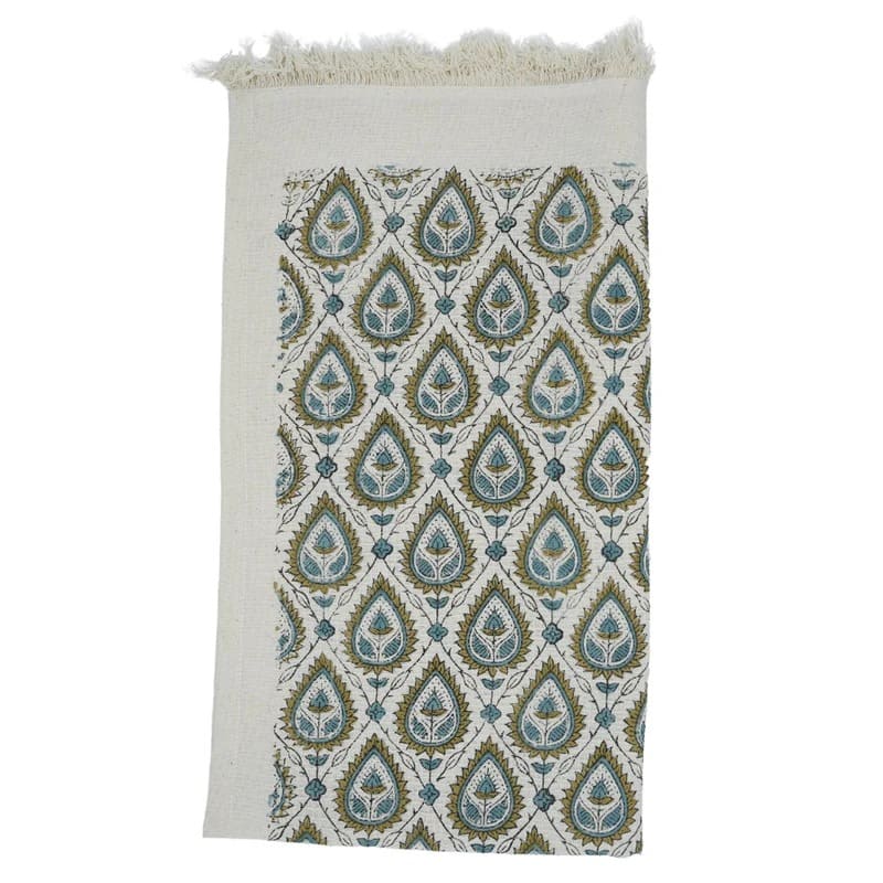 Green waffle weave towel with stylish kitchen design
