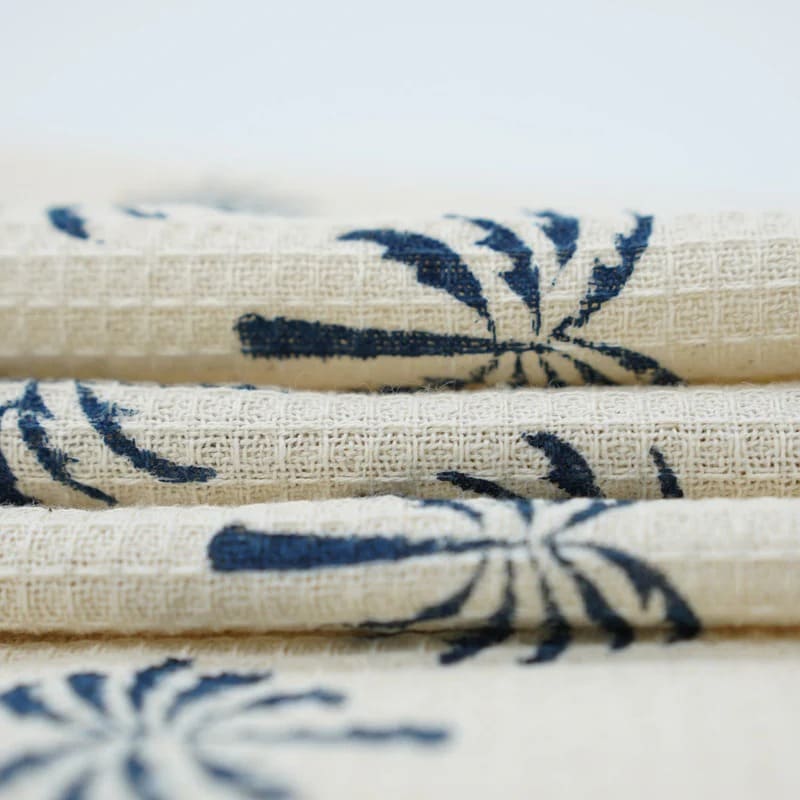 Printed green towel with elegant modern pattern look