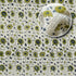 Cotton hand towel with green floral block design