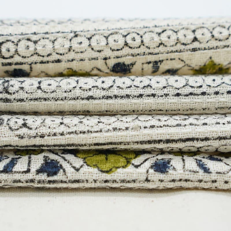 Green waffle weave cotton towel with soft texture