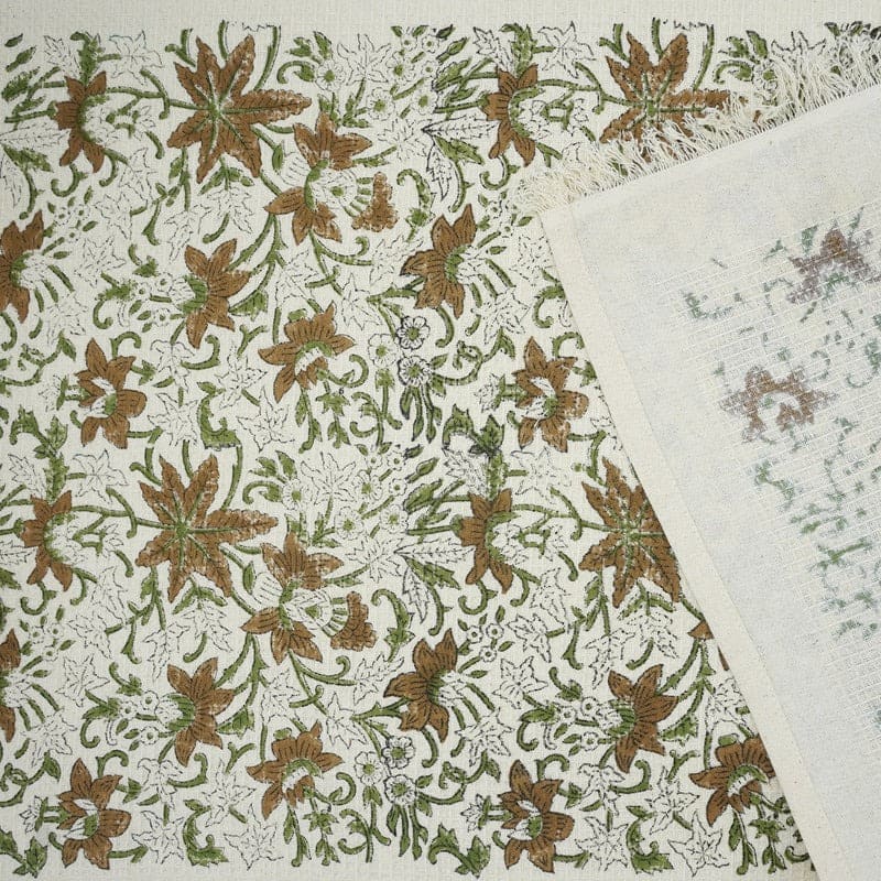 Green decorative hand towel with detailed print work