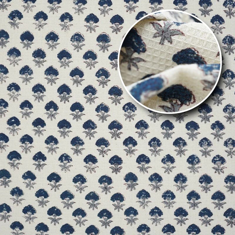 Green patterned towel with classic block design