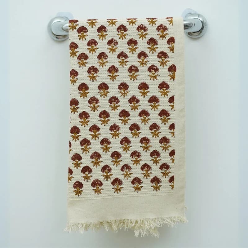 Printed tea towel in green stylish modern look