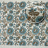 Block print cotton towel in green handmade look