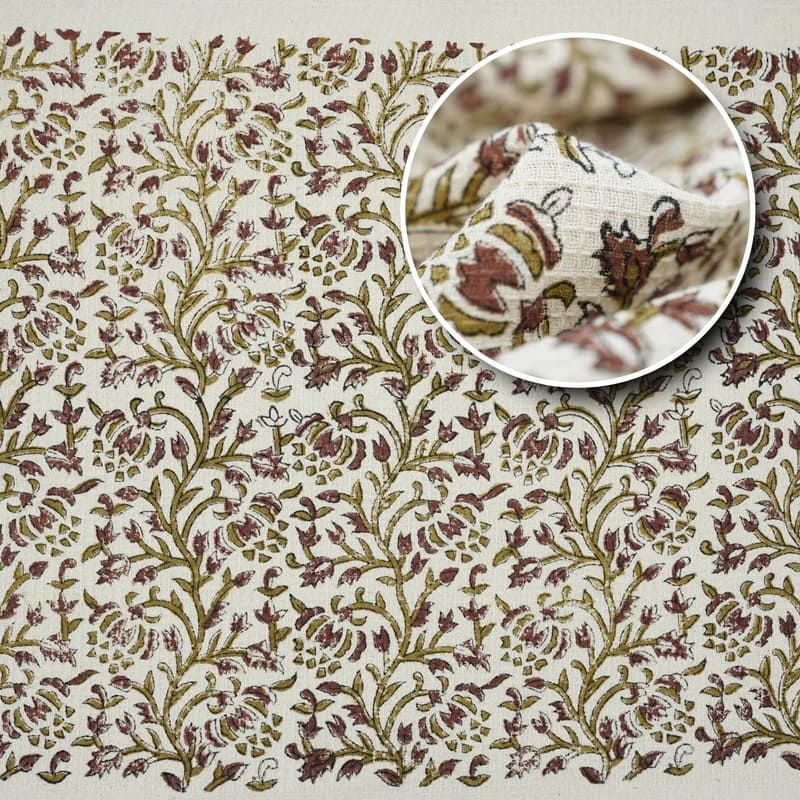 Printed tea towel with minimal green accents