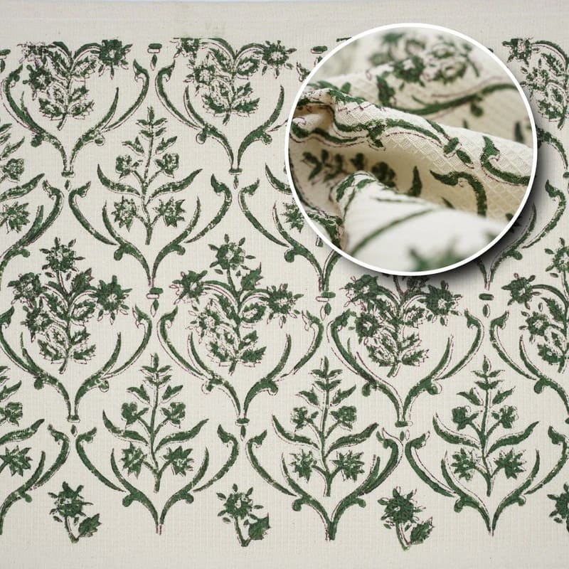 Green patterned towel for bathroom decor