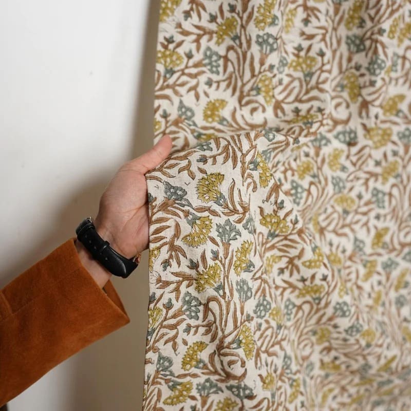Block print curtains for sliding glass doors decor