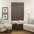 Hand print Roman shade with detailed floral art