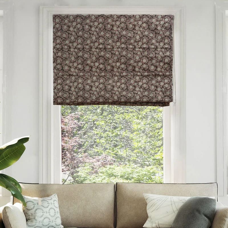Decorative block print Roman shade for cozy homes