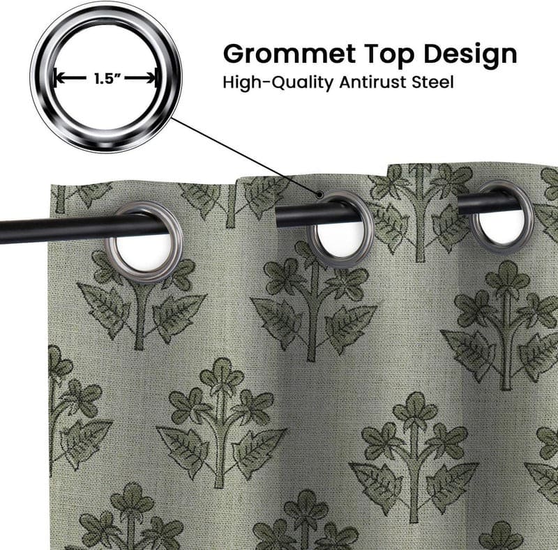 Block print curtain crafted with traditional techniques