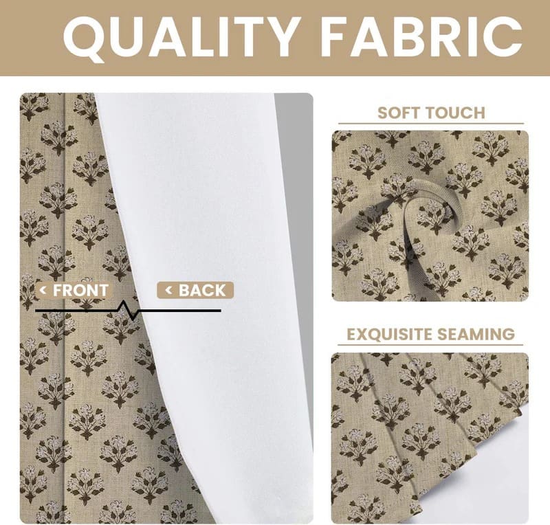 Door covering curtains block print decorative style