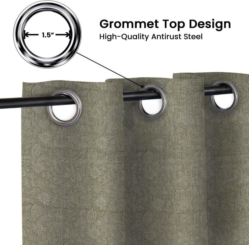 Hand block printed window curtains with traditional patterns