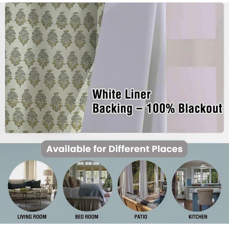 Printed cot ton curtains for cozy interiors