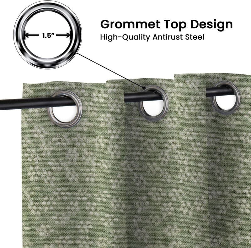Artisan block curtains with detailed floral patterns