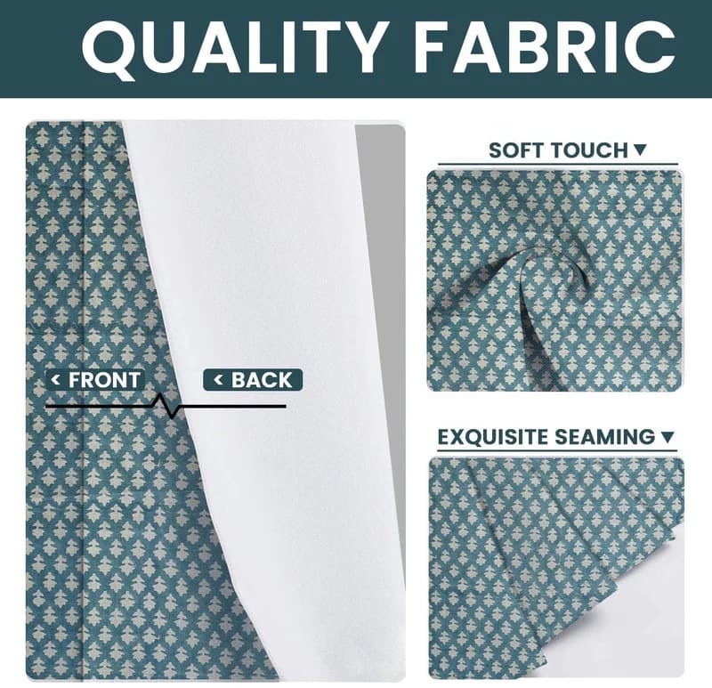 Glass sliding doors curtains hand print style