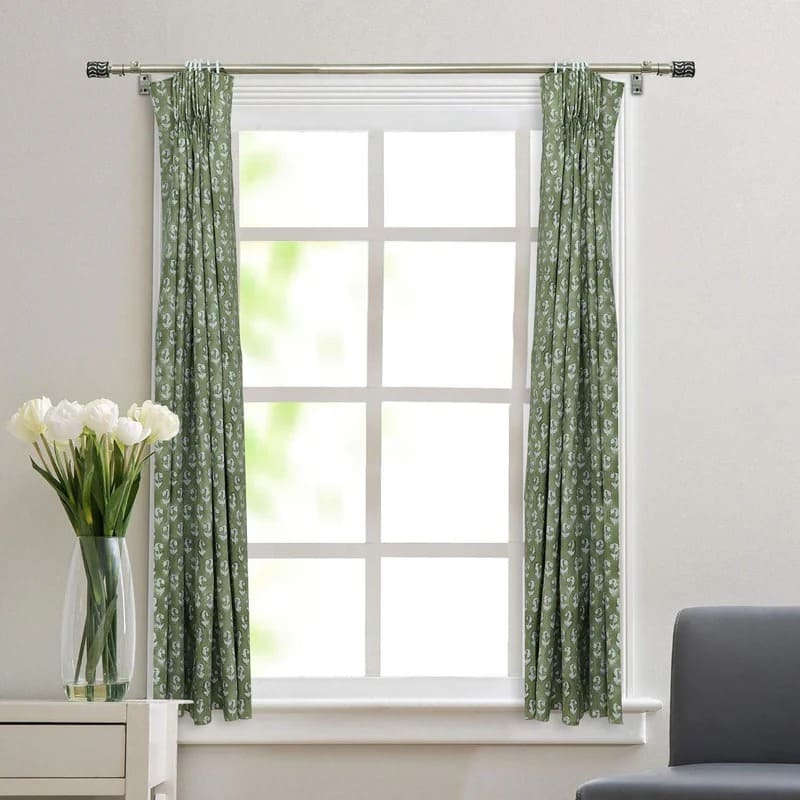 Curtains farmhouse style block print artisan fabric