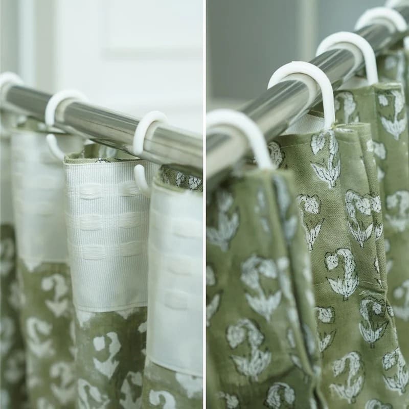 Printed curtains hand print cotton for living room