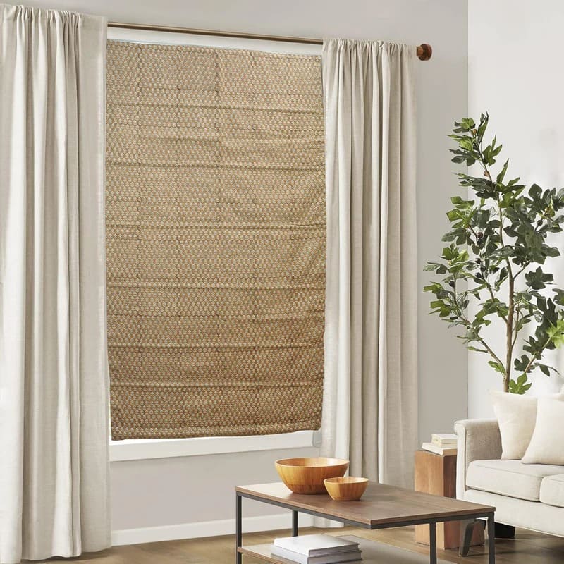 Hand print Roman shade with ethnic Indian prints